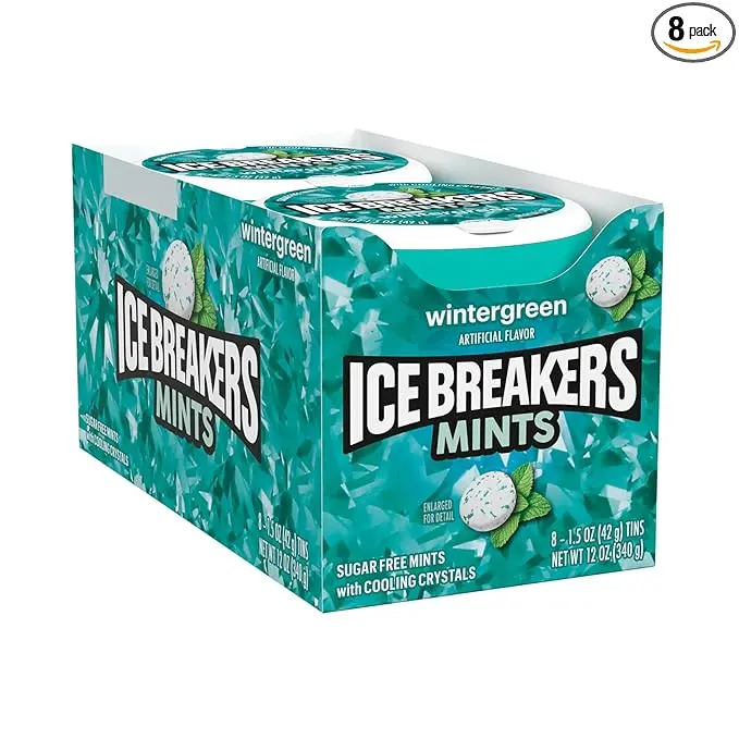 ICE BREAKERS Wintergreen Sugar Free Mints Tins, 1.5 oz (8 Count)