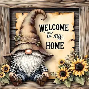 5D DIY Full Drill Round Diamond Painting Kit - Diamond Art Tools, Gnome, Sunflower, Welcome Sign. Mosaic, Canvas - DIY Decorative Painting, Home Wall Decor, Suitable for Halloween and Christmas, Birthday and Anniversary Gifts.