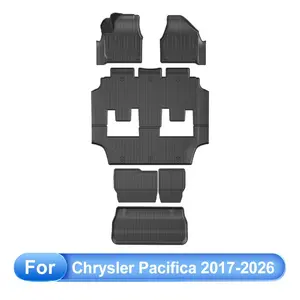 【fathersdaygift】AOMSAZTO 6-PC Car Floor Mats, Cargo Liner & Backrest Mat for 7-Seat Chrysler Pacifica 2017-2026, TPE Material, Perfect Fit, High Precision, 1-Person Installation, Weatherproof Car Interior Accessory (Father's Day Gift)