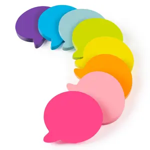 8 Colorful Chat Box Shape Sticky Notes, Durable Adhesive Paper, Perfect for Work Learning Gifts, Bright Multicolor Memo Stickers, Sticky Labels