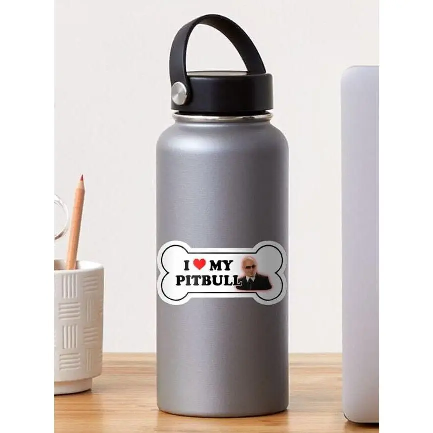 I Love My Pitbull Bumper Sticker Parody Sticker