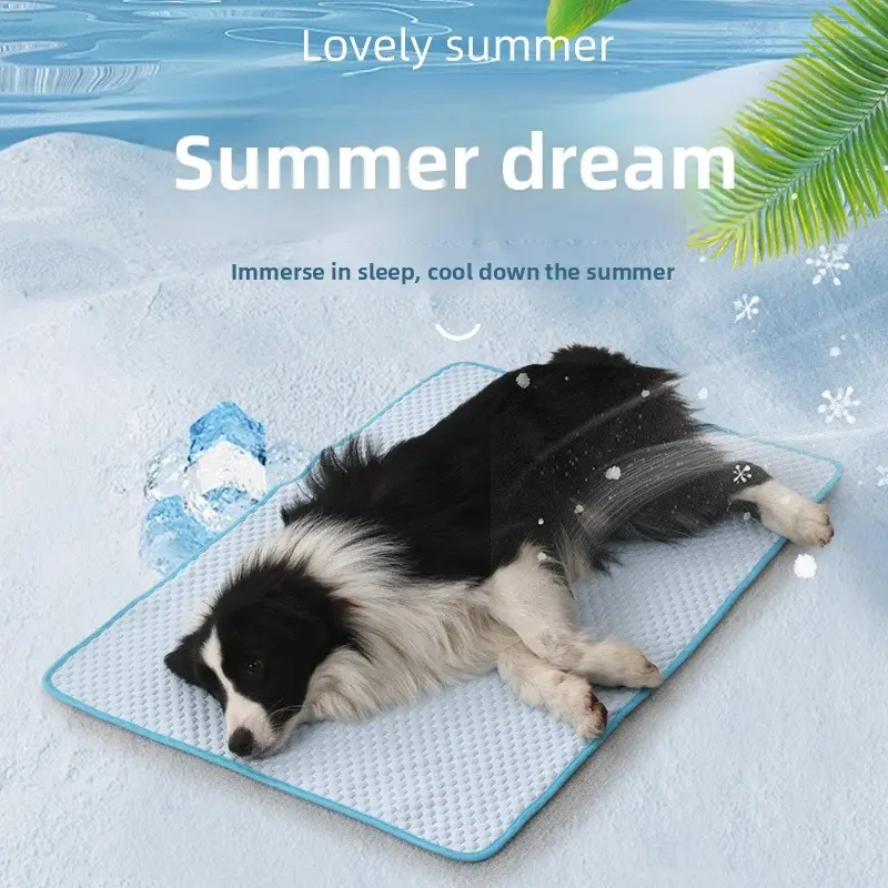 Summer Pet Cooling Mat, Breathable Ice Silk Pad for Dogs, Cats & Poodle, Cool Soft Summer Bed, Bedding