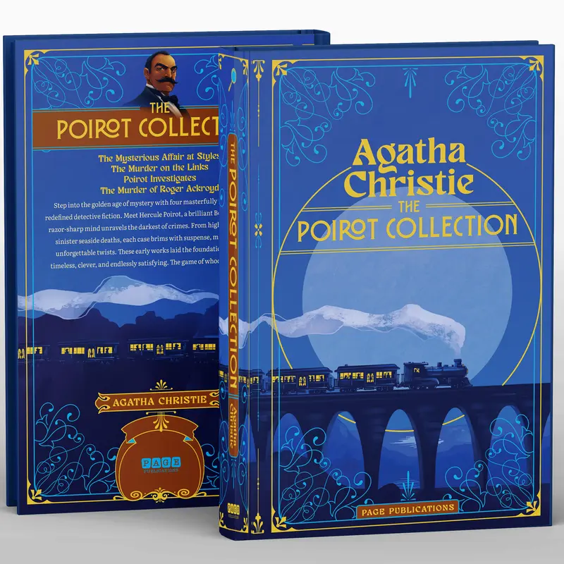 Poirot English Detective Fiction Hardcover Book - Collector’s Deluxe Special Edition, Poirot Musthave, Debossed Cover, 3-Color Foil Accents, Enhanced Appeal, Deluxe Edition Elevates Your Shelf, Ideal for Mystery Fans