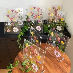 Multifunctional Transparent Acrylic Stand, Dried Flower Pressing Frame, Creative DIY Dried Flower Specimen Display Case, Suitable for Posters, Paper Books
