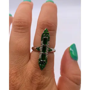 TRIPLE GREEN CZ ARRAY RING