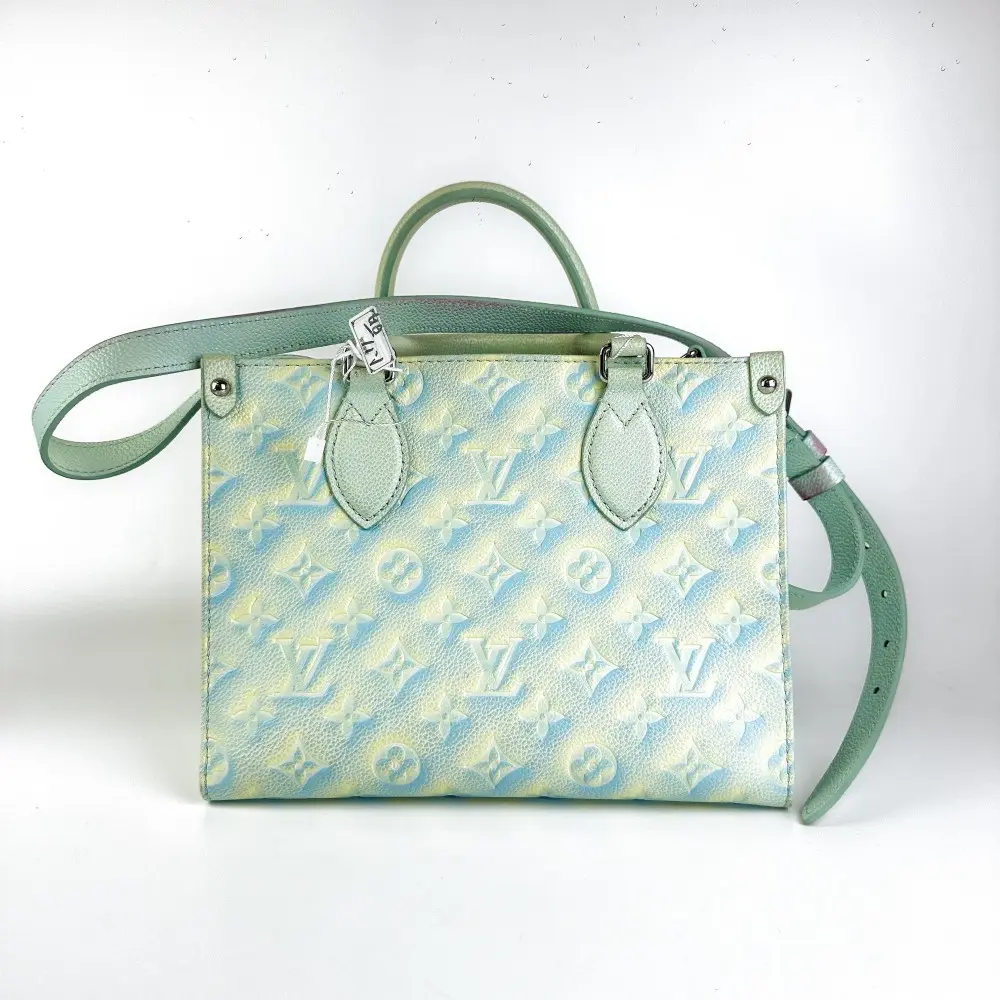 Pre-owned Louis Vuitton Onthego PM Pastel Gradient Monogram Empreinte Leather Tote Bag【906】