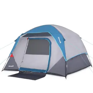 Blue Camping Tent,Party Canopy, Easy Set Up Outdoor Family Camping Tent 4-6 Person, for Family Hiking, Backpacking and Traveling Outdoors