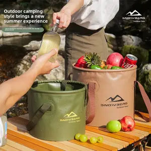 Travel large capacity PVC bucket camping picnic portable fishing bucket outdoor folding bucket