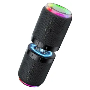 Portable Bluetooth Speaker with Magnetic 2-in-1 Design IPX4 Water Resistant 12H Playtime TWS Pairing BT5.4 FM Radio for Home Party Outdoor Beach Audio Stereo 20W Subwoofer Dophin Audio