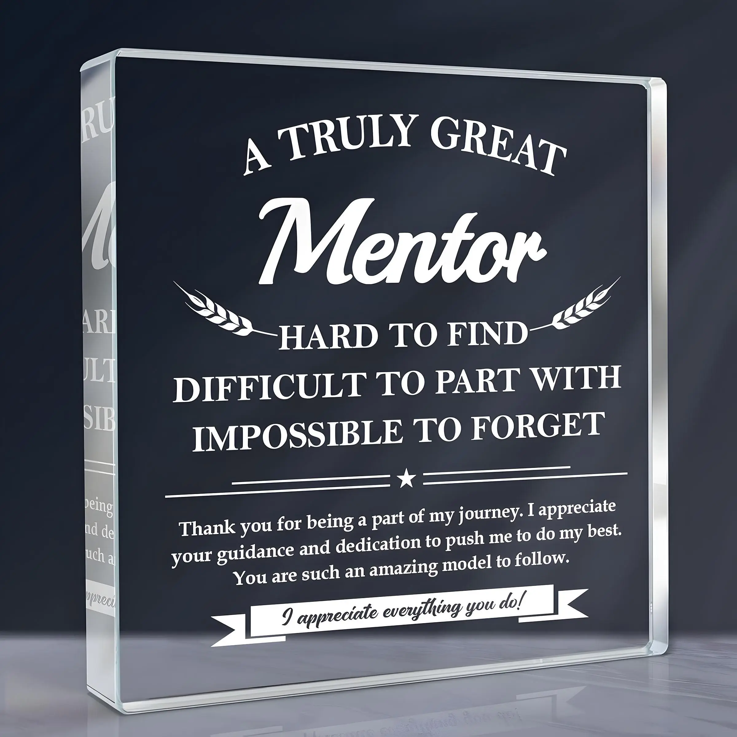 Acrylic Mentor Gift, Creative Letter Pattern Ornament, Home Office Decor, Graduation Gift for Mentor, Teacher's Day Gift, Farewell Retirement Birthday Thank You Gift, Decor, Decorative Plaque Gift