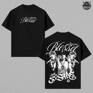 Blessd Siempre Blessd Si Sabe Graphic T-Shirt, Oversized Cotton Tee, Latin Trap Reggaeton Streetwear Shirt, Music Unisex Shirts Menswear Casual