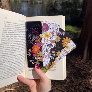 Pack of 4 Floral Bookmarks - Pressed Flowers | Small Gifts for Plant Lovers of All Ages | Book and Garden Club Cute Bookmarks