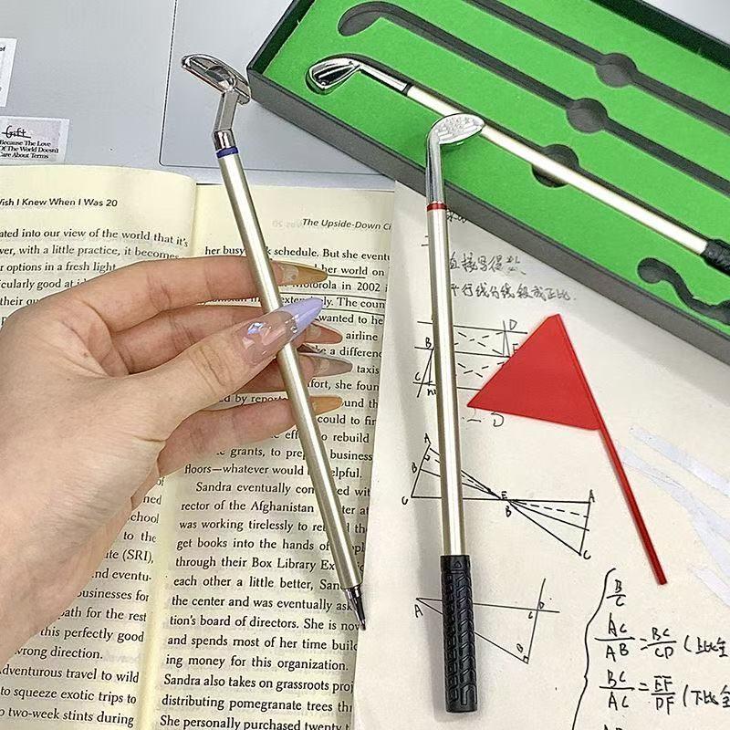 Mini Golf Club Pens Set, 3Pcs Novelty Golf Pen with Gift Box, Cool Desk Accessories for Golf Lovers, Unique Golf Gifts for Men Dad Coworkers, Smooth Writing Ballpoint Pens for Office School