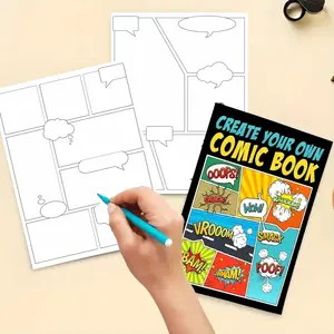Create Your Own Comic Book, Personalized Graphic Novel Template, Customizable Storyboard for Artists & Writers, Fun DIY Activity Kit, Doodle Books