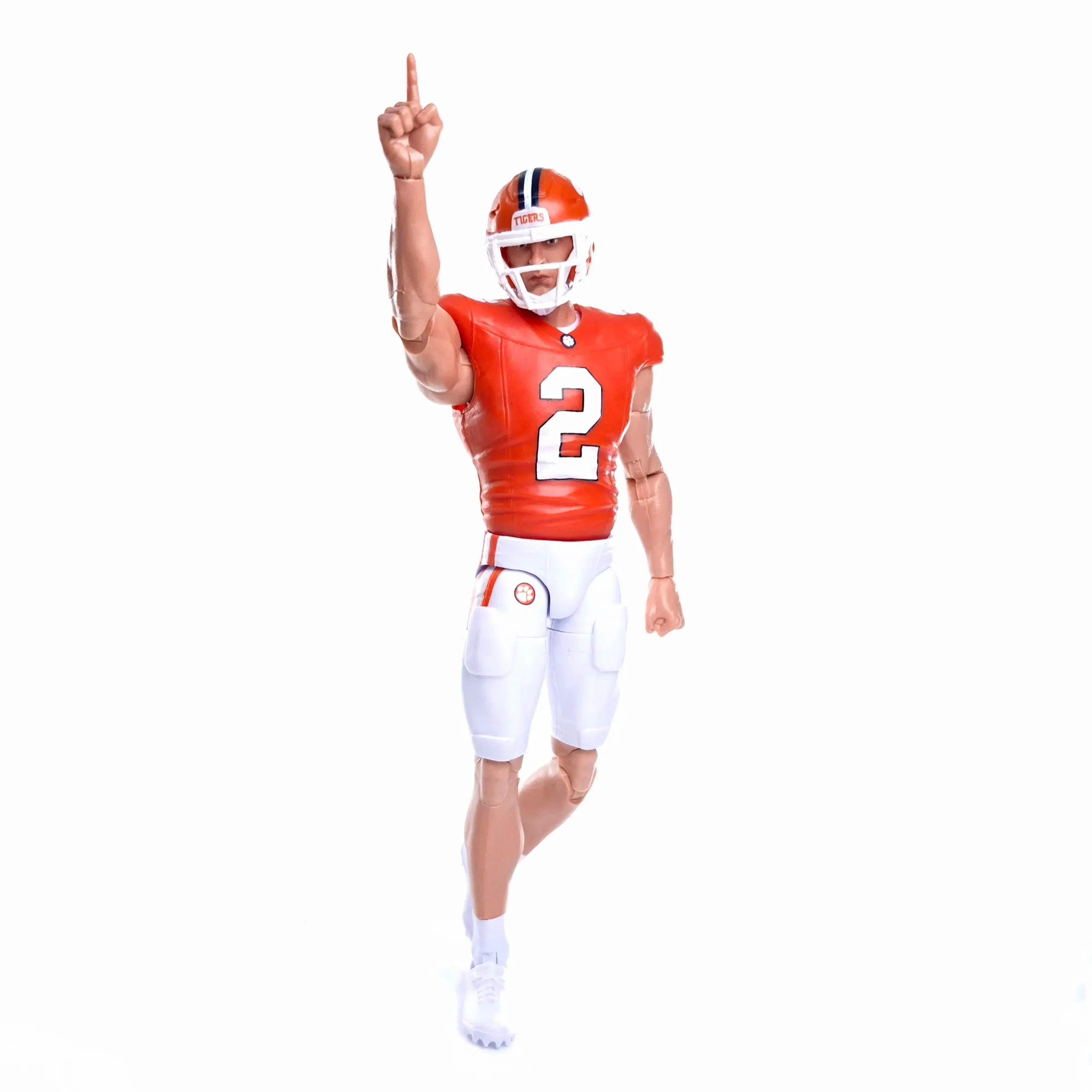 New Officially Licensed Clemson University Cade Klubnik #2 Collegiate Legends 6-in Fully Articulated Action Figure - 4 Interchangeable Hands, Football Accessory, Sturdy Display Stand (Sports Collectibles Figurine)