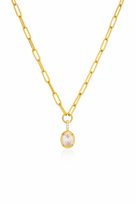 Necklace paper clip stainless steel