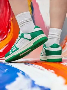 Unisex Casual Patchwork Trainer Sneakers, Low-Top Rubber Sole Shoes, All Season Comfortable Footwear, Ideal for Couples & Singles