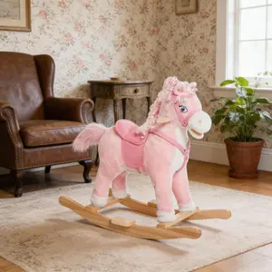 Toddler Plush Rocking Horse Toy,Rocking Horse for Toddlers, Kids Rocking Chair, Kids Baby Rocking Horse Gift for Birthday Children's Day