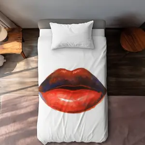 360 Stand Twin Extra Long Romantic Red Decorative Duvet Cover - Microfiber Cloth, Soft Fabric, Printed Face, Luxurious Bedroom Bedding Set