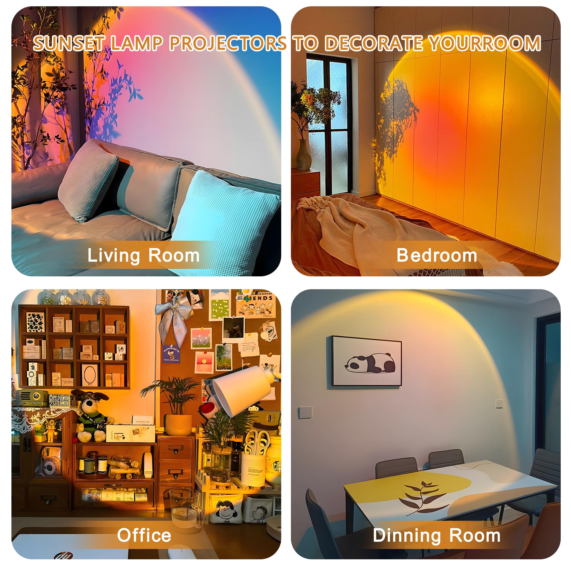 "Sunset Lamp Projector, Rainbow Projection Led Lights with Remote,  Multicolor Changing LED Night Light, Sunlight Light for Photography Selfie Party, Home Bedroom Decor Xmas Gifts for Women "