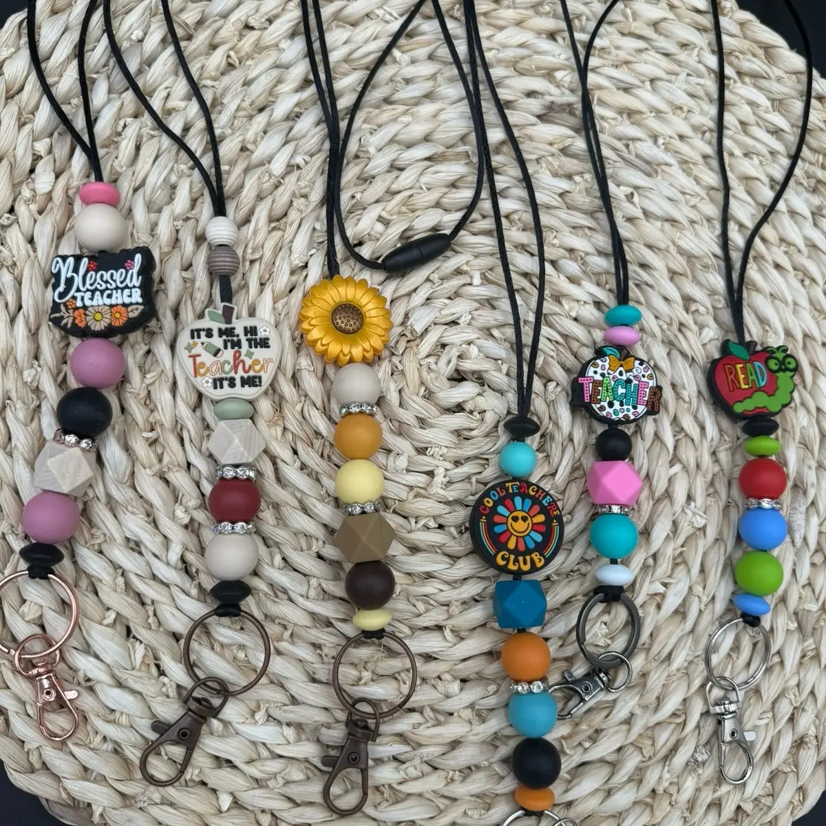 Silicone Bead Lanyard with Breakaway Clasp - Versatile ID, Keys & Small Items Accessory, Colorful Beads, Convenient Design