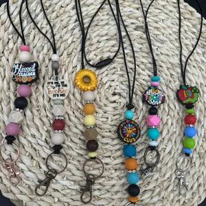 Silicone Bead Lanyard with Breakaway Clasp - Versatile ID, Keys & Small Items Accessory, Colorful Beads, Convenient Design