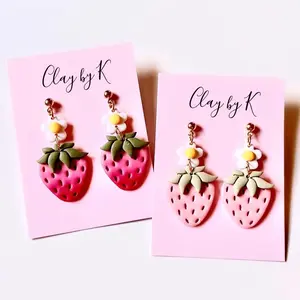 Summer Strawberry Polymer Clay Earrings