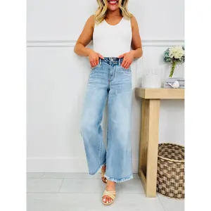 Judy Blue Ankle Ready Ankle Wide Leg Jeans