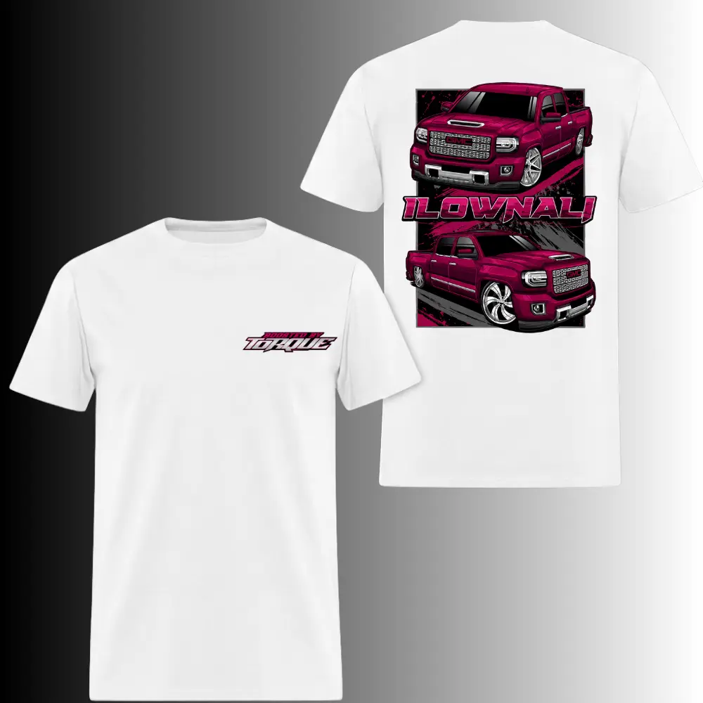 ILOWNALI Slammed GMC T-Shirt, 2 Sides, Boosted By Torque Truck Shirt