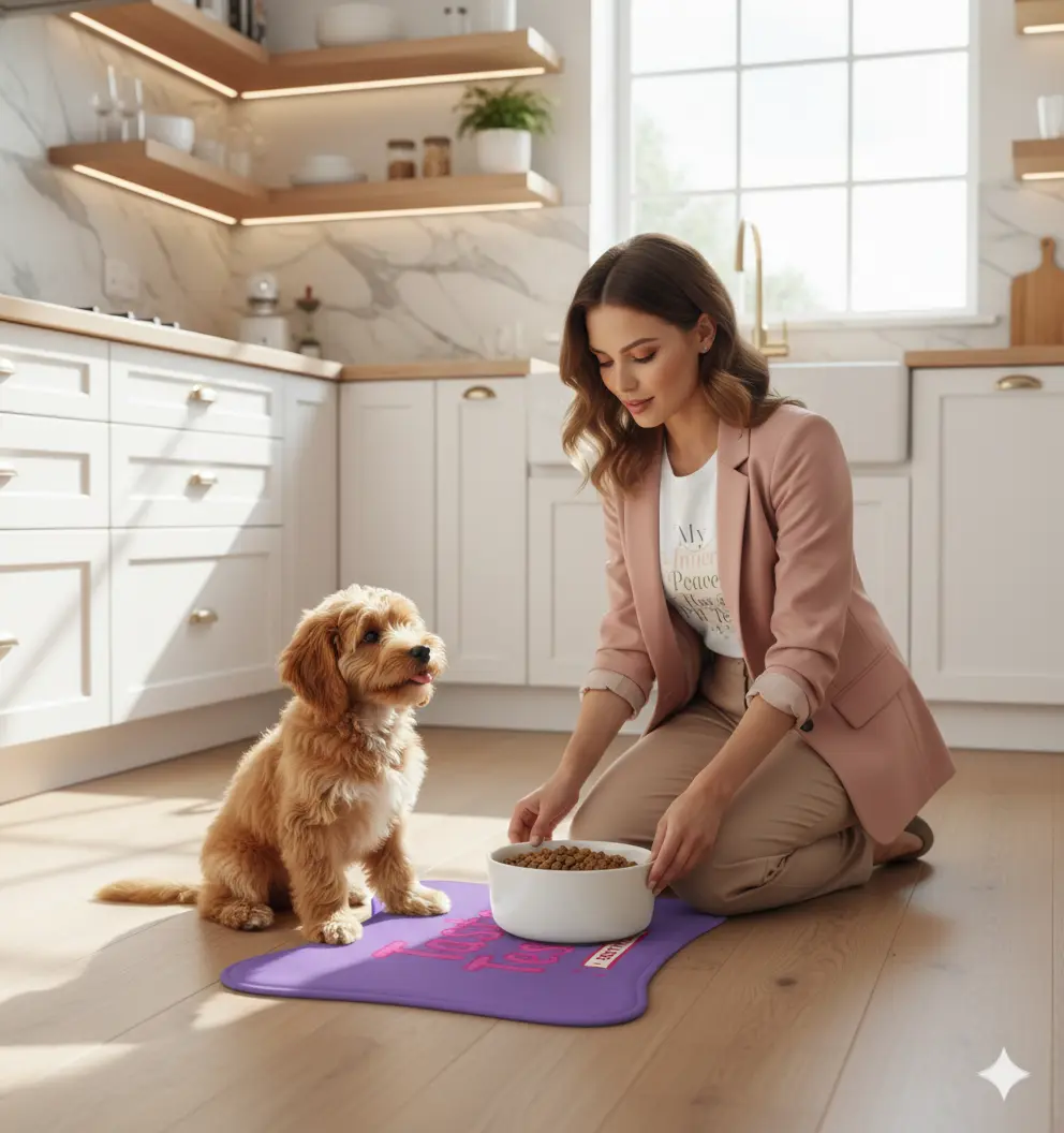 Taste Tester Pet Feeding Mat | Purple Dog Cat Placemat
