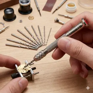 Mini aluminum Alloy Hand drill Set - Keyless Portable Manual Drill, Micro Tool Kit for Diy, Jewelry, Woodworking, Compact Electric Drill with Twist Bits for Crafts and Home repair Projects. Versatile Drill for Hobbyists and Pros