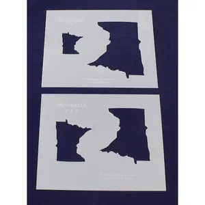 State of Minnesota 2 Piece Stencil Set 8 X 10 Inches-4 Images