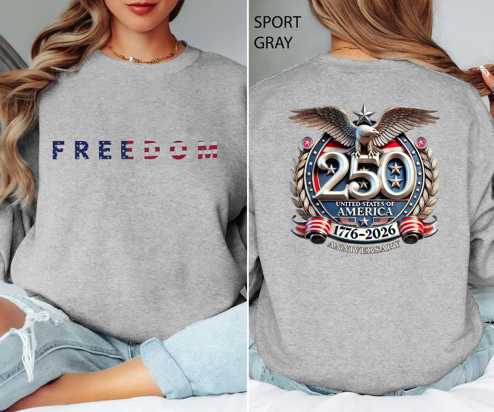 United States 250 Years Sweatshirt, American Eagle 1776–2026 Anniversary Vintage USA Patriotic Hoodie