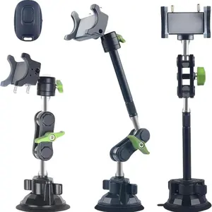 Adjustable Arm Car Phone Holder, Universal Suction Cup Phone Holder for Windshield & Dashboard, Adjustable Viewing Angle Phone Mount, Car Mirror Phone Holder, Car Cellphone Mount, Car Phone Stand, Phone Tablet Holder