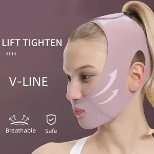 Adjustable V-Shape Facial Lifting Strap, Slimming Tightening Reduces Double Chin, Breathable Reusable Light Box Packaging