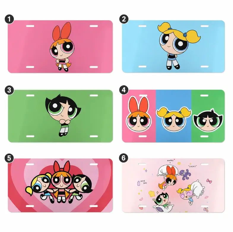 [CUTE] Superhero Girls Cartoon License Plate, Kawaii Aluminum Front Car Tag, Colorful Auto Decor Gift