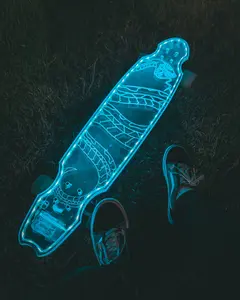Ghost Long Board Viper LED 40" Acrylic Custom Boards - Skateboard