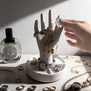 Hand-Designed Jewelry Display Stand, Elegant Surface Finish, Cone-Shaped Fingers, Perfect for Rings, Bracelets, Earrings, Organiser, Home Jewelry Organizer, Gift