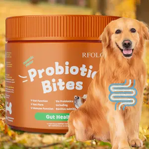 RFOLQ Probiotics for Dogs - Digestive Enzymes for Gut Flora, Digestive Health, Diarrhea & Bowel Support - Clinically Studied DE111 - Dog Supplement Soft Chew for Pet Immune System , 100ct