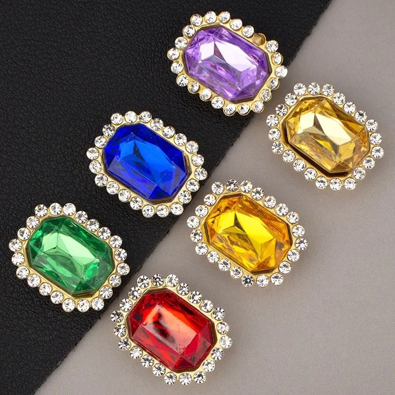 Adhesive DIY hand-sewn rectangular double-layer bow hardware for Crocs shoes and bags accessories Adhesive DIY hand-sewn rectangular double-layer bow hardware for Crocs shoes and bags accessories