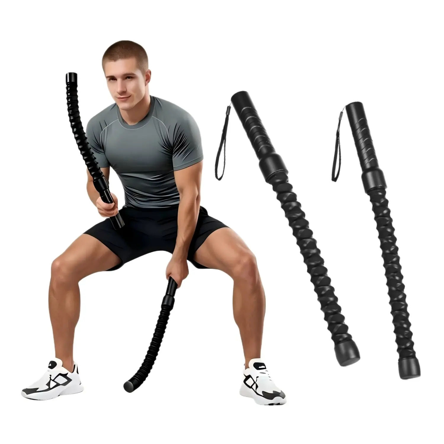 New Upgrade Coated Cordless Battle Ropes. It's Safe, Runs Quietly and Is Easy to Use. Tailored for Upper Body and Arm Exercises. With Its Lightweight and Portable Design, Fit in Workouts Anywhere - Home, Office, Outside or Hotel.