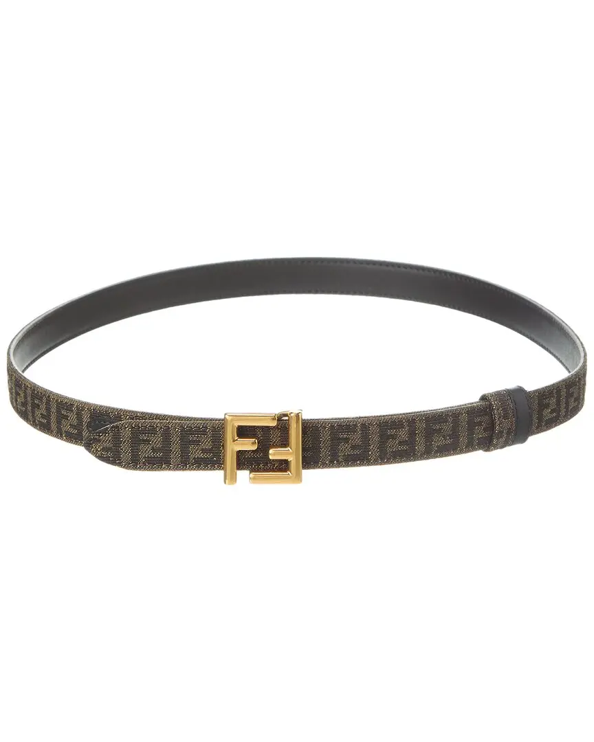 FENDI FF Reversible Jacquard & Leather Belt