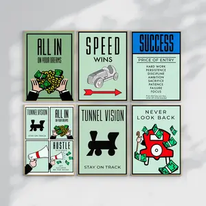 Monopoly Motivational Poster, Take The rRsk or Lose The Chance Wall Art, Board Game Graffiti Style Prints, Home Decor UNFRAMED