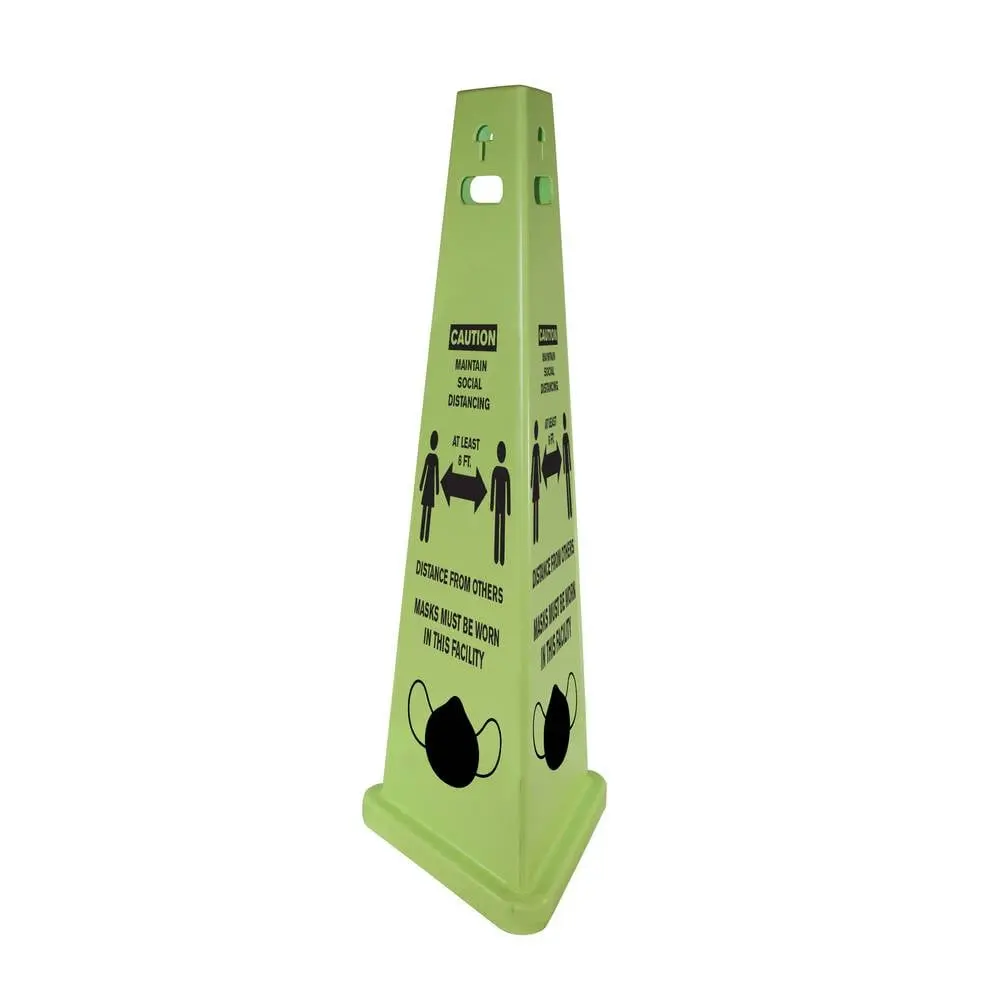 Impact Products IMP9140SM-KIT Business Social Distancing Sign Kit with UV-Resistant Mask Cone, for Indoor Office Use
