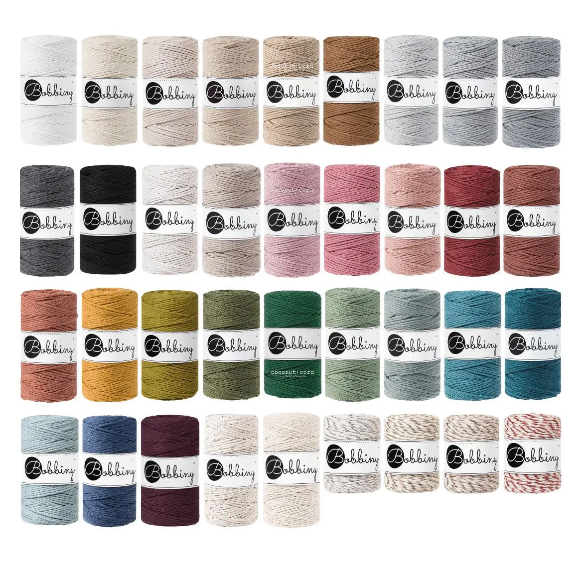 BOBBINY Macrame Rope 3mm 3ply 100% Recycled Cotton, Craft Rope for many DIY projects
