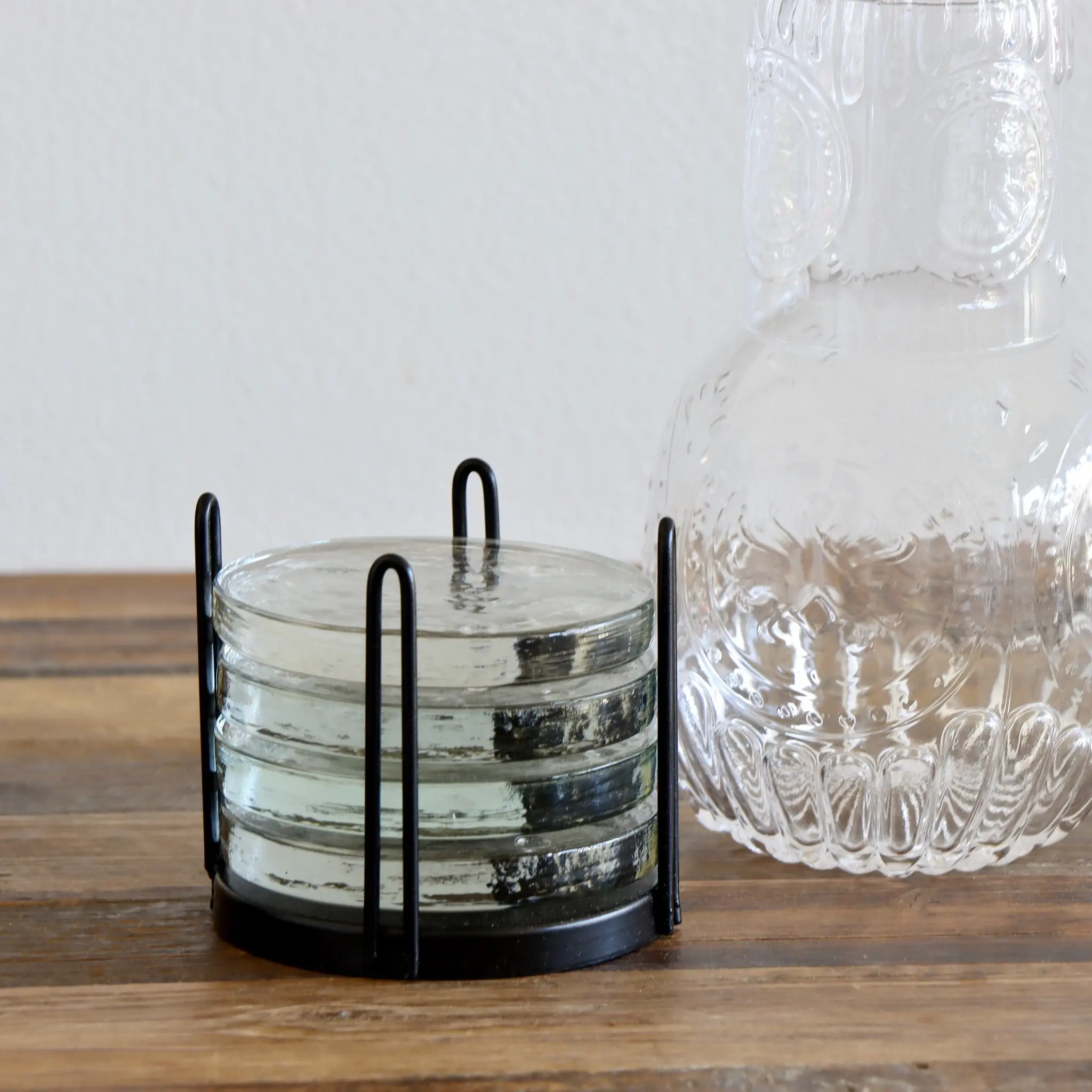 Blocked Glass Coaster Set
