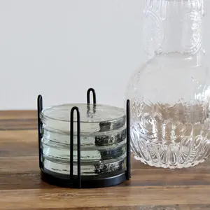 Blocked Glass Coaster Set