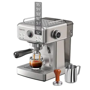 1350W Semi-automatic espresso machine with temperature adjusted mobile filter Cold / hot espresso 20Bar extraction mocha Nestle espresso Steam temperature and cup volume adjustable pre-soaking