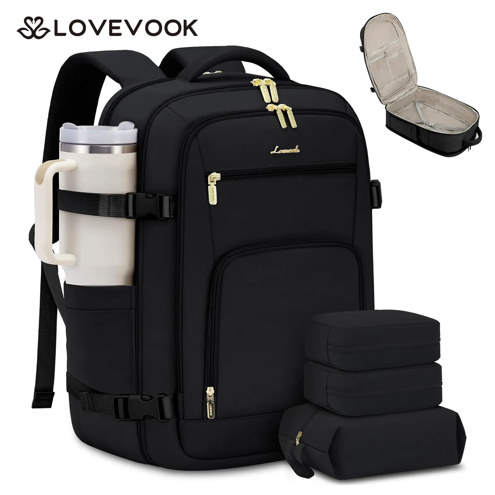 LOVEVOOK Travel Backpack For Women & Men, 40L & 50L Carry On Backpack  Flight Approved, TSA