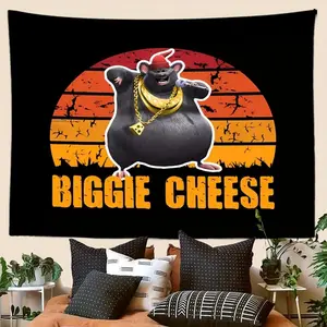 Biggie Cheese Mr. Boombastic Funny Tapestry - Soft Polyester Wall Hanging for Bedroom, Living Room, Dorm Decor  - Perfect Holiday Gift